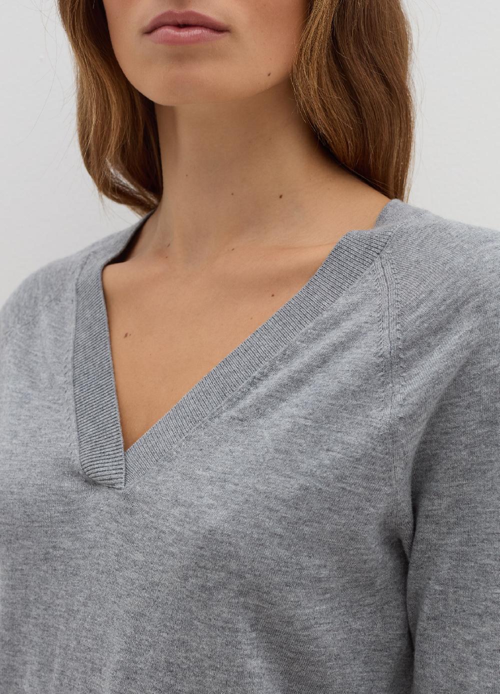 Stefanel Pullover in lana cotone e cashmere scollo a V Presa