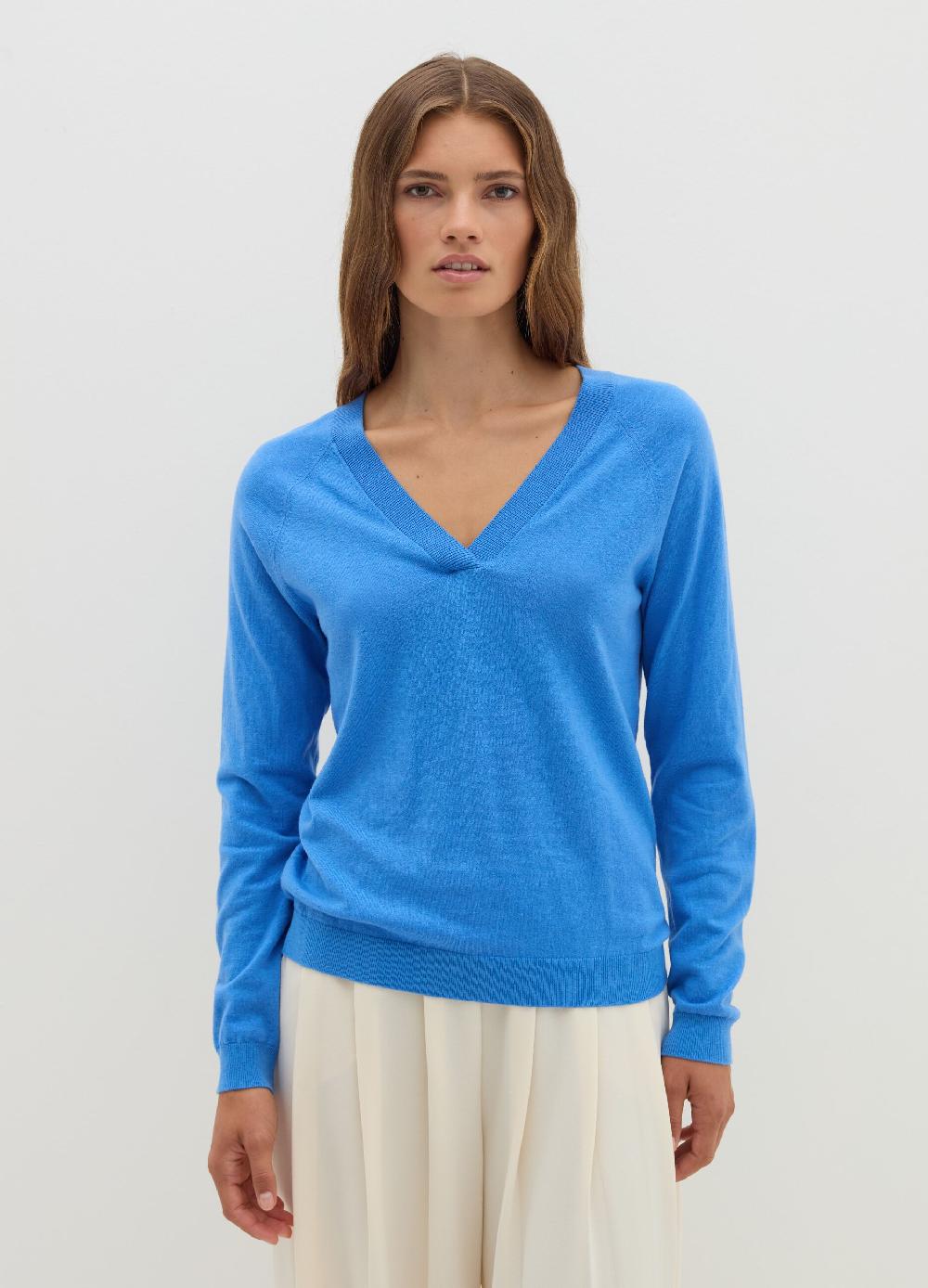 Stefanel Pullover in lana cotone e cashmere scollo a V Sconto