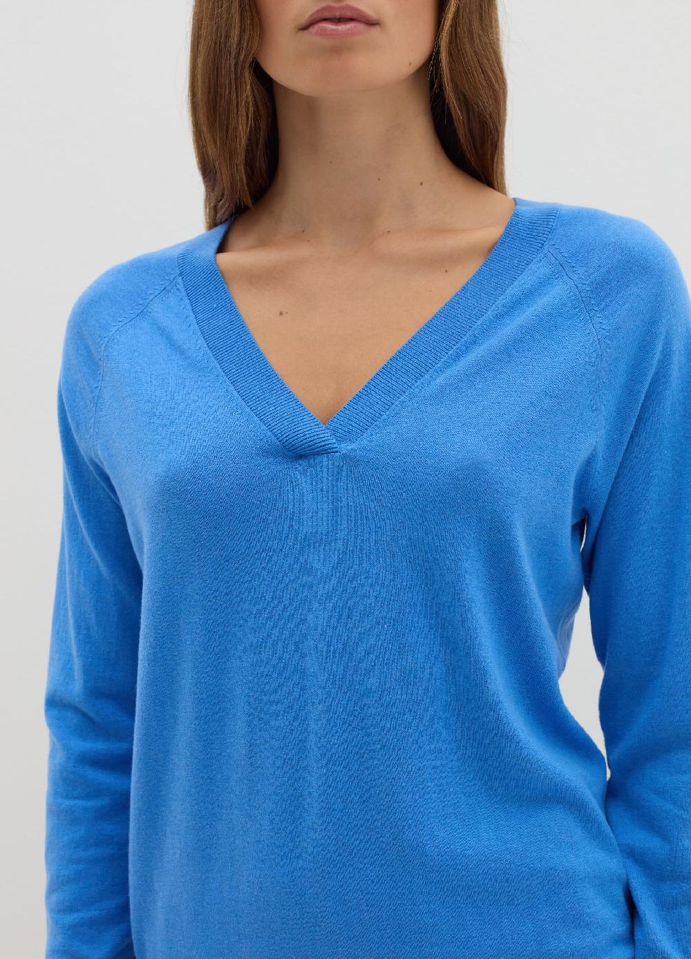 Stefanel Pullover in lana cotone e cashmere scollo a V Sconto