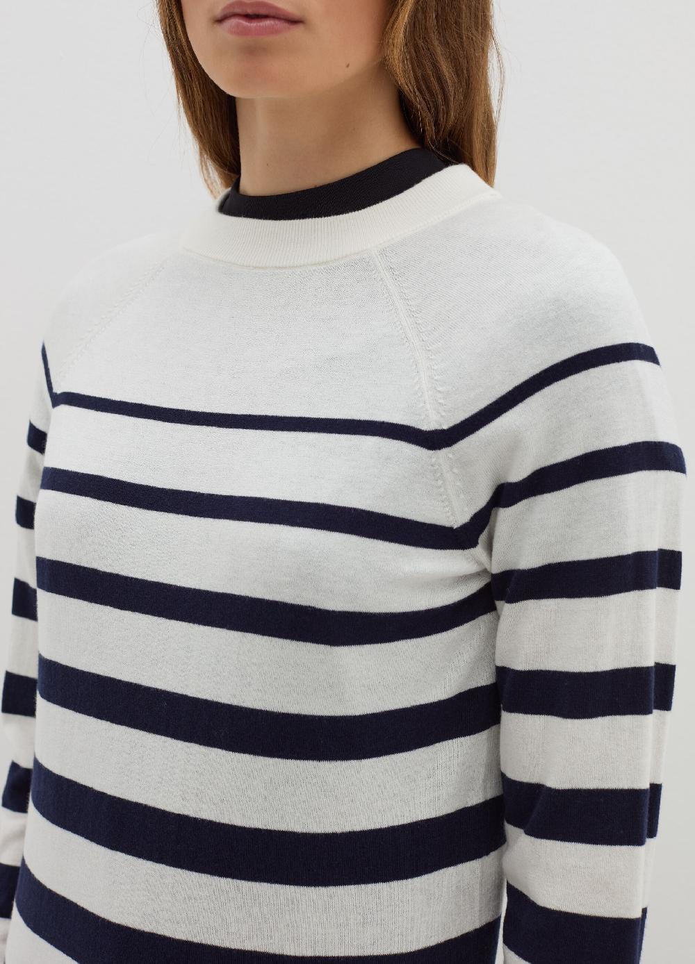 Stefanel Maglia a righe in lana cotone e cashmere Economico