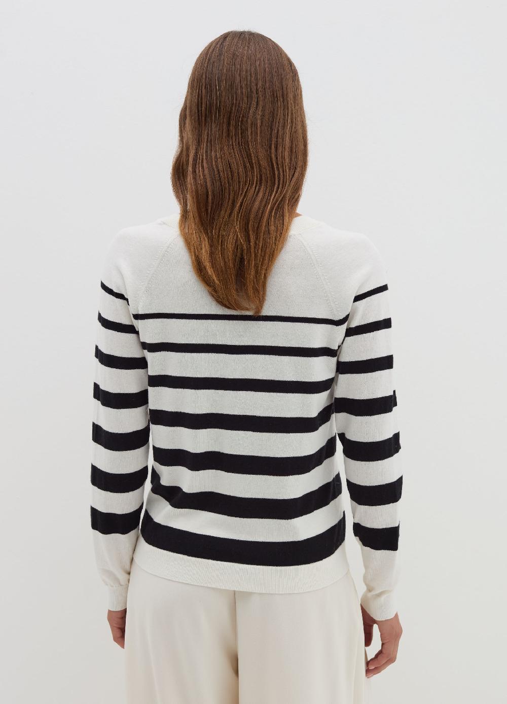 Stefanel Pullover a righe con scollo a V Outlet