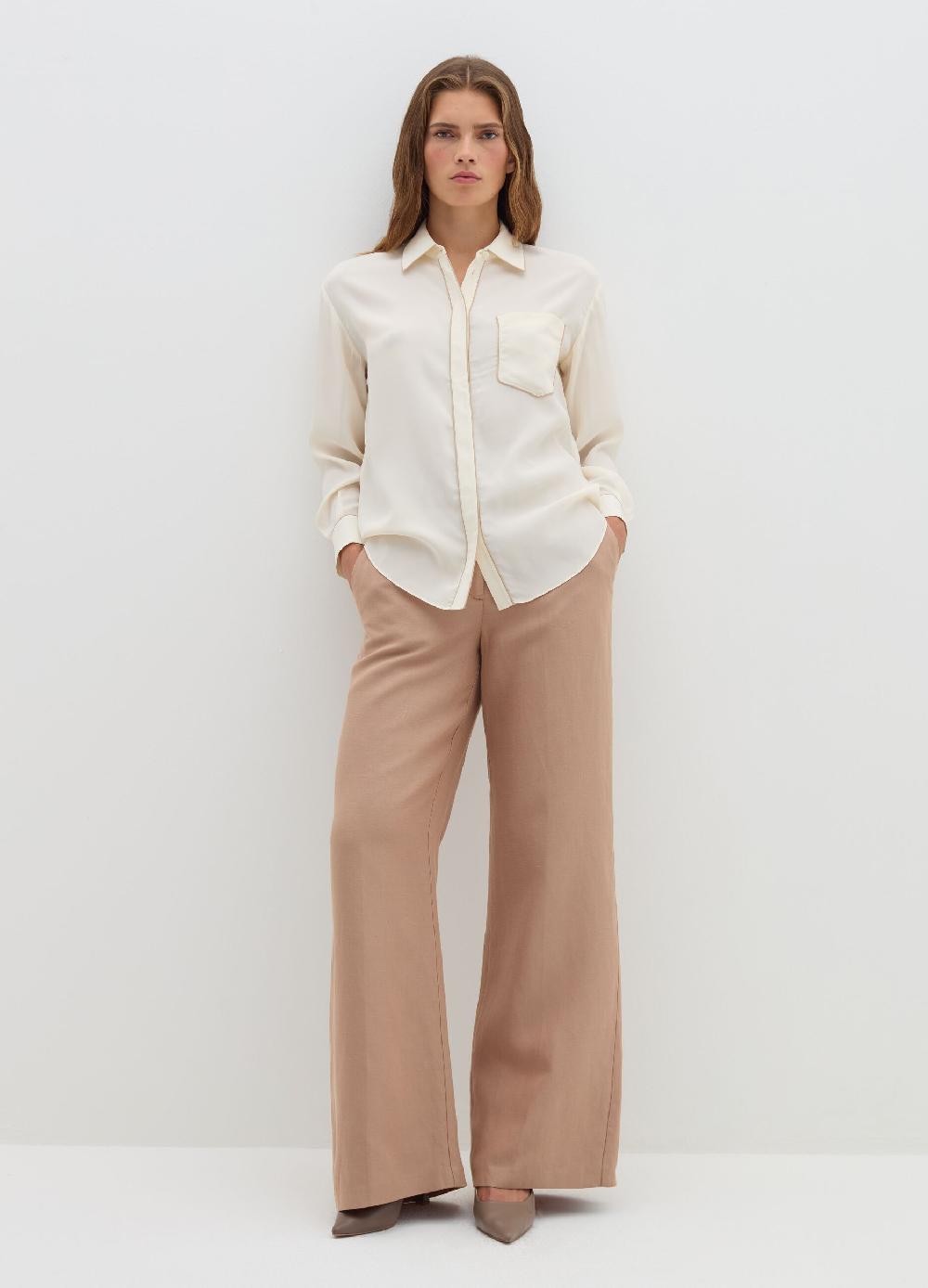 Stefanel Camicia loose fit con piping a contrasto