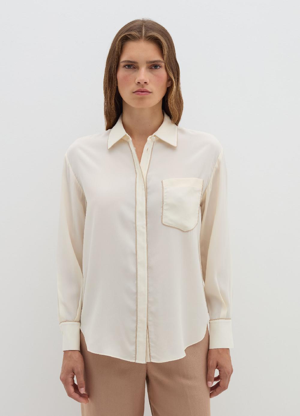 Stefanel Camicia loose fit con piping a contrasto Smaltimento dello stoccaggio