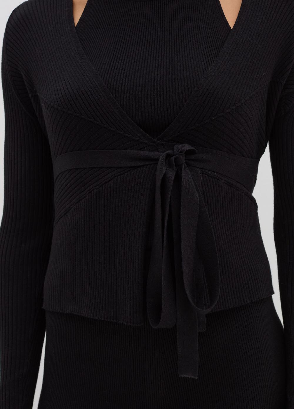 Stefanel Cardigan in crêpe a costine Italy