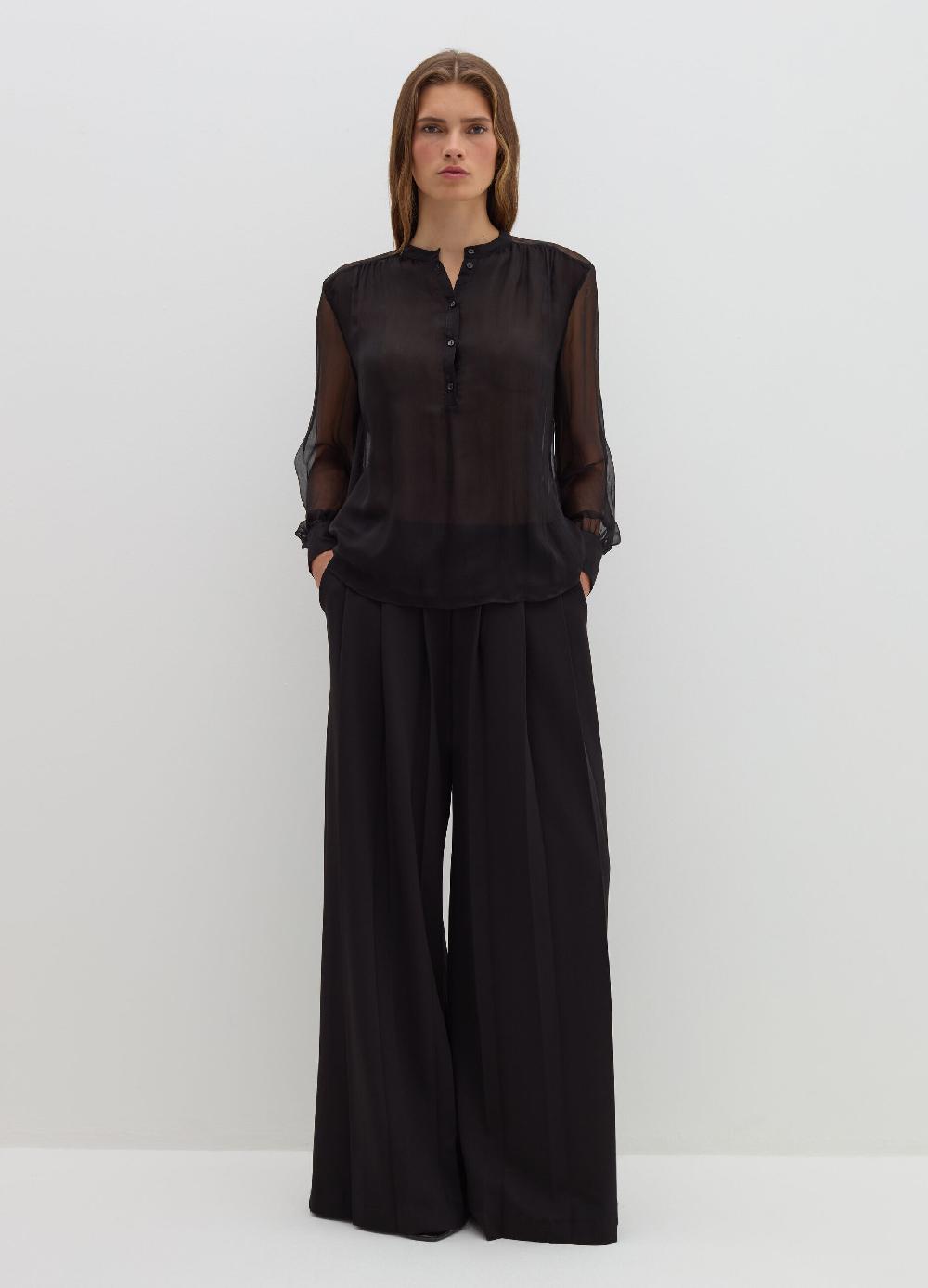 Stefanel Pantalone palazzo plisse in crêpe Vendita