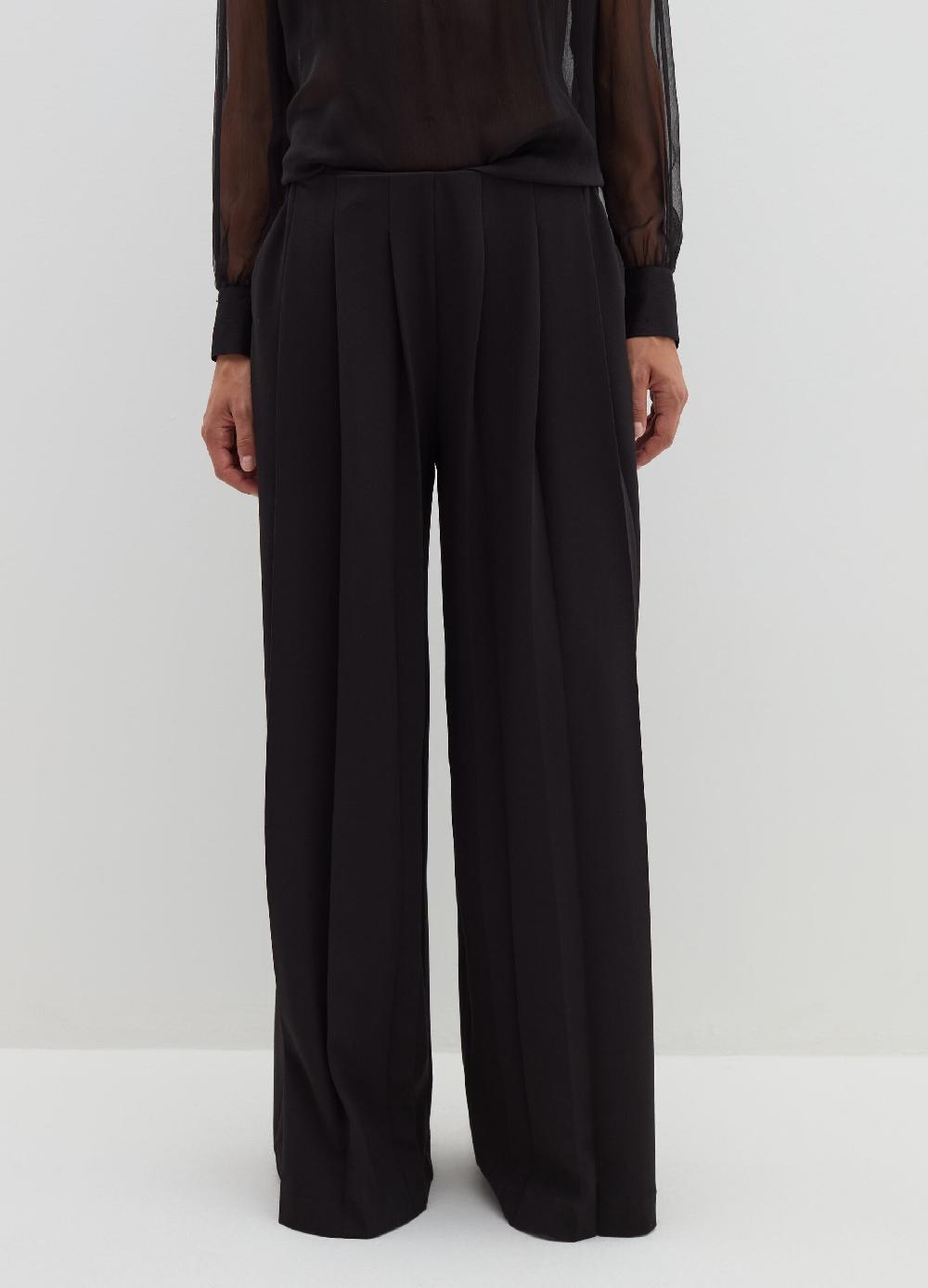 Stefanel Pantalone palazzo plisse in crêpe Vendita