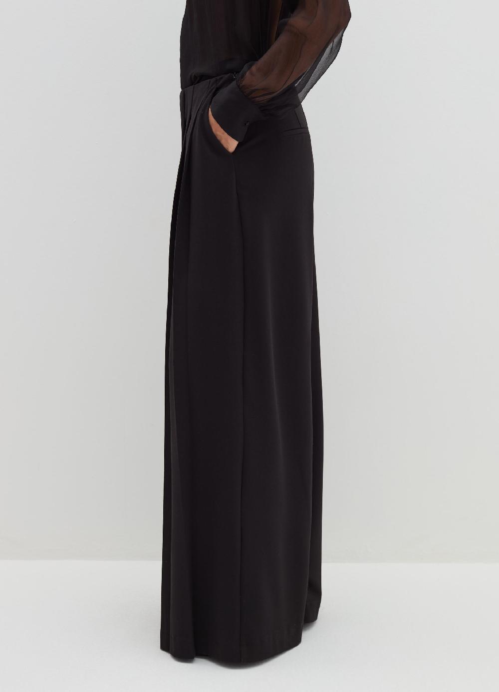 Stefanel Pantalone palazzo plisse in crêpe Vendita