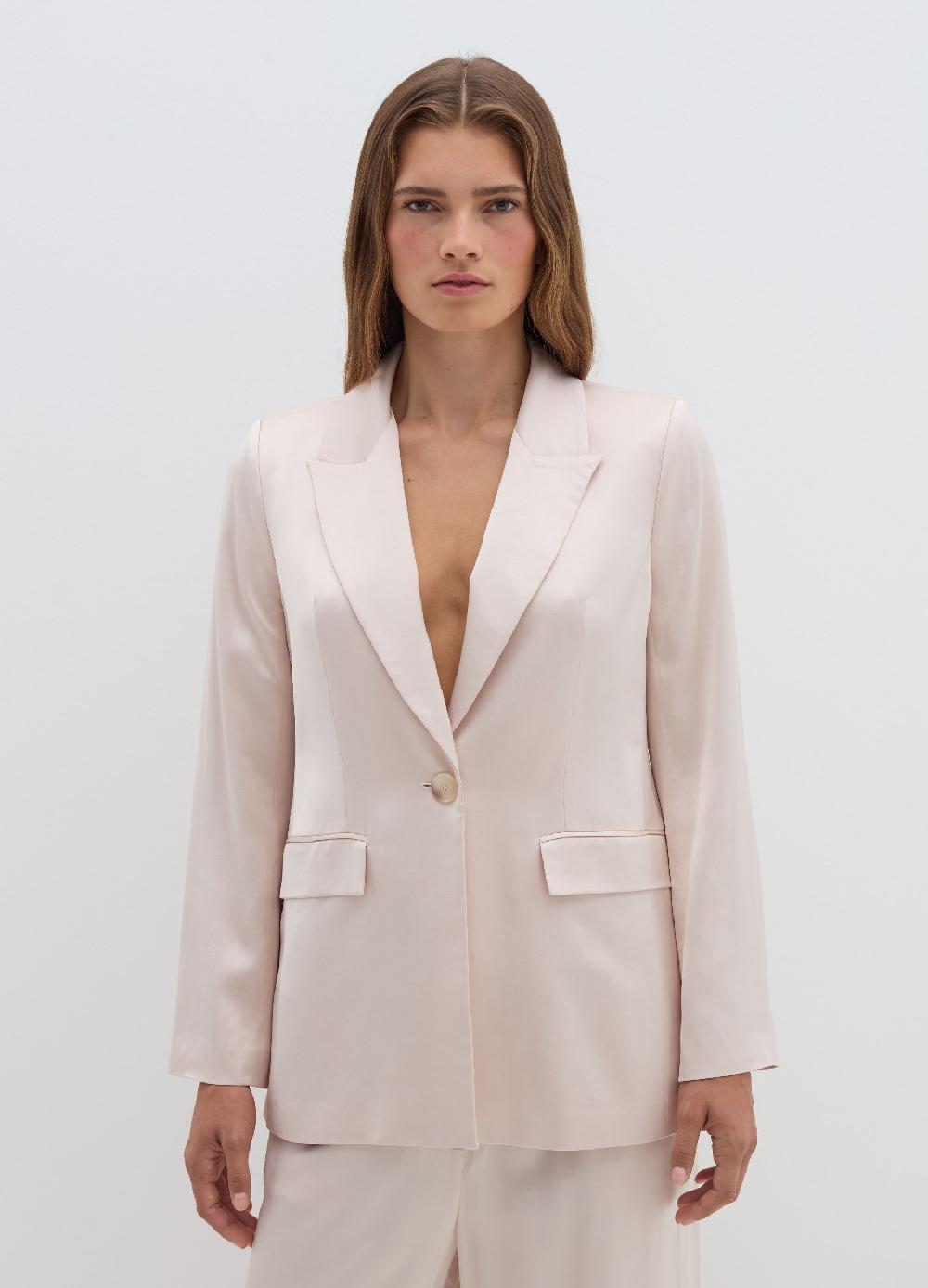 Stefanel Blazer fluido monopetto in viscosa satin Ultimi tre giorni