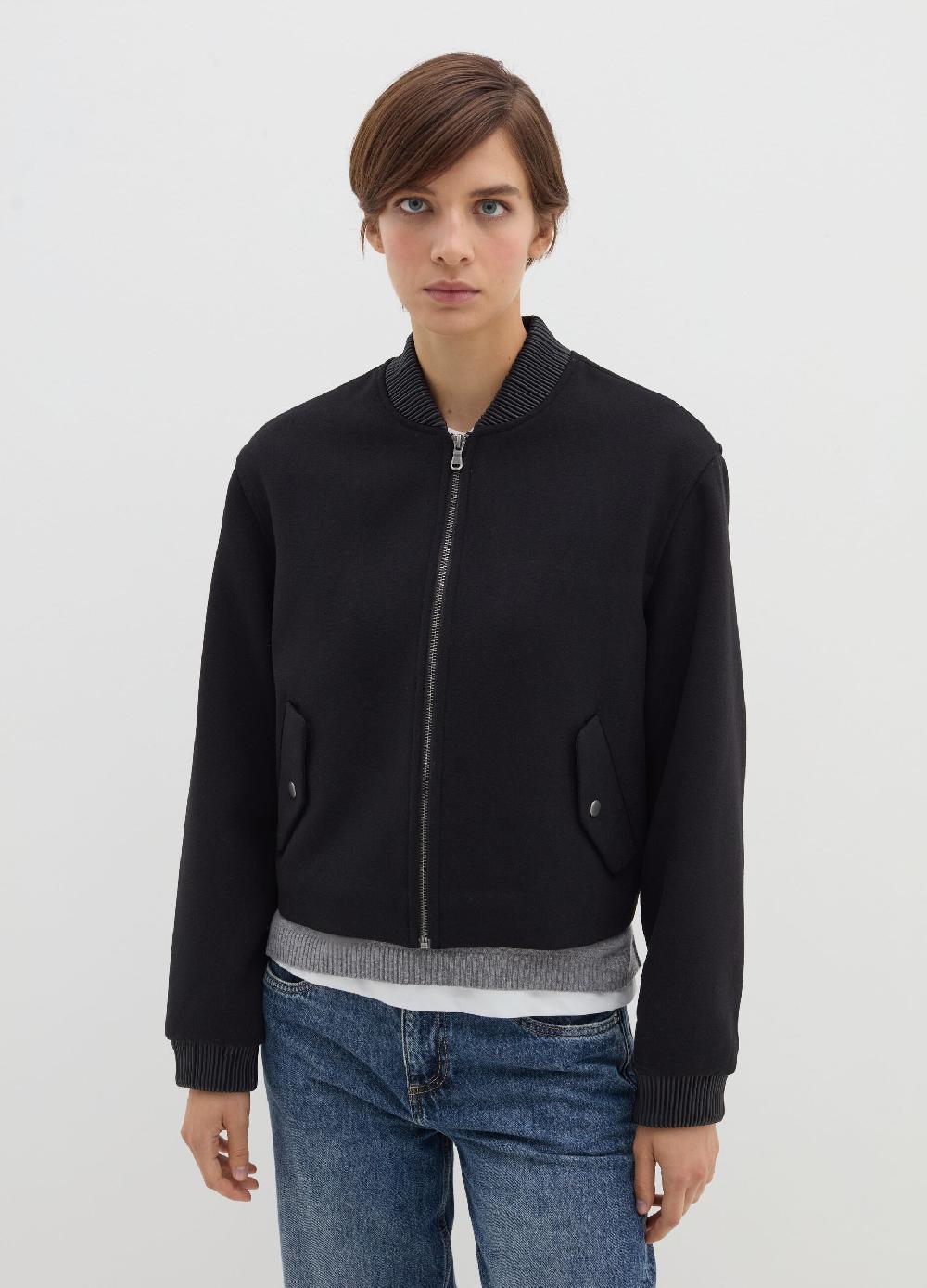 Stefanel Bomber full-zip in tweed Vendita Calda