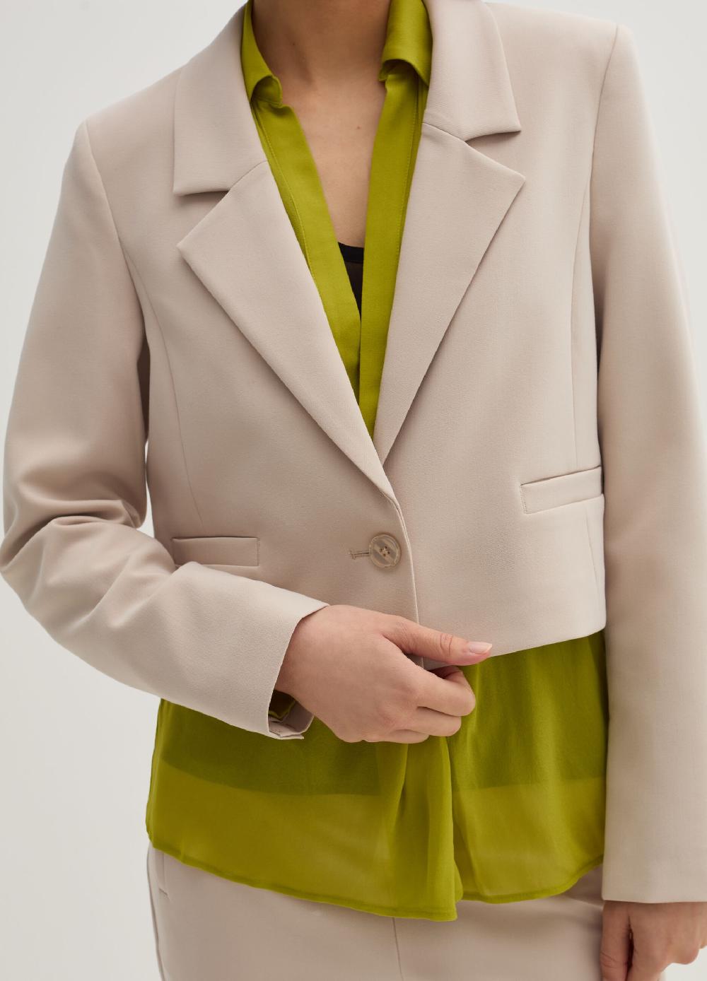 Stefanel Blazer crop monopetto in crêpe doppia I Più Venduti