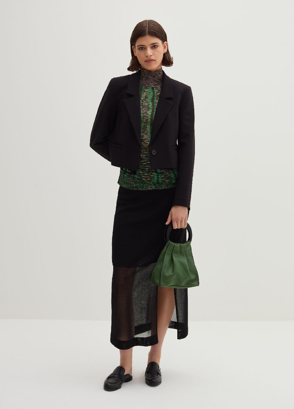 Stefanel Blazer cropped monopetto in crêpe doppia Negozio