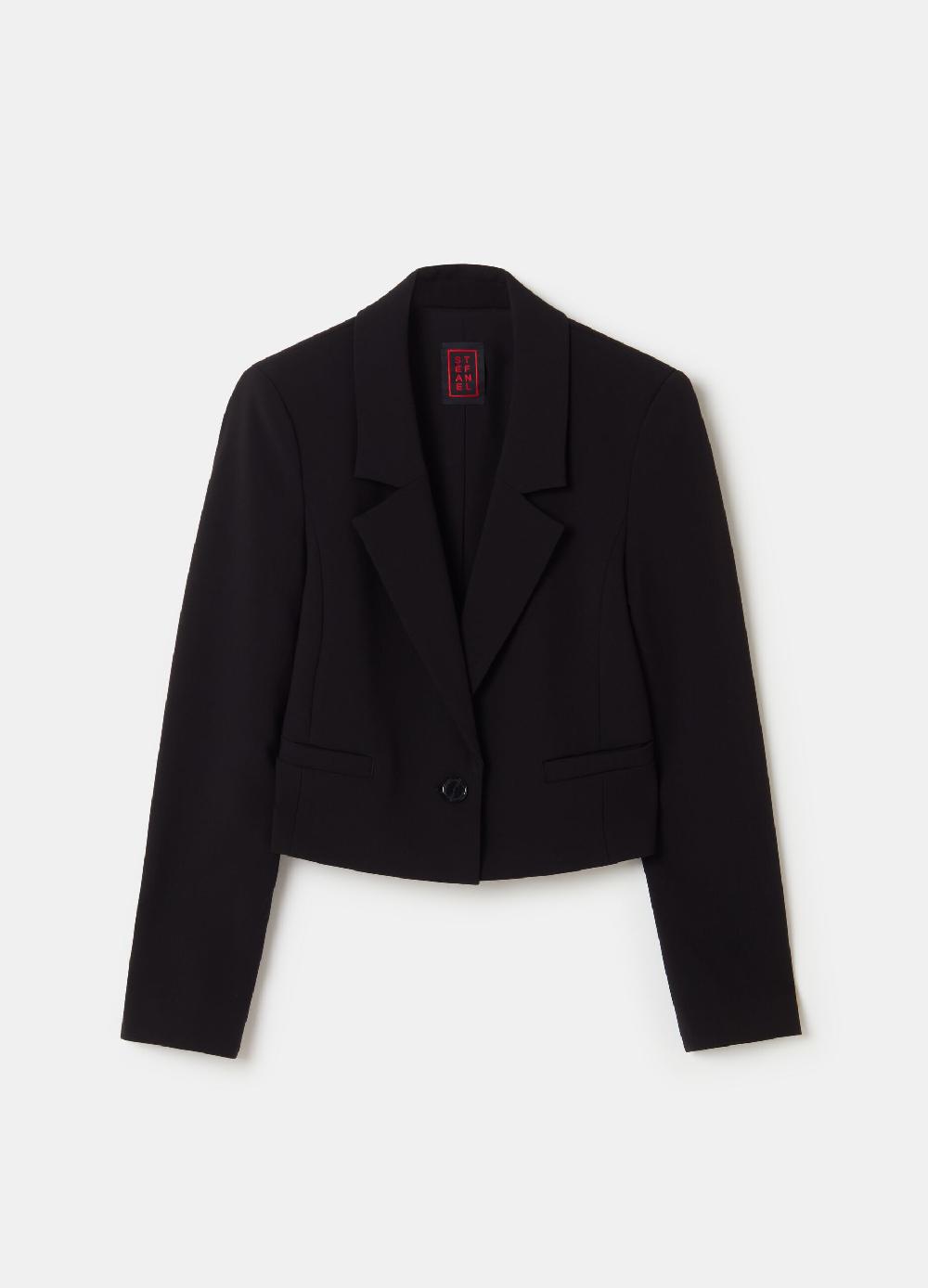 Stefanel Blazer cropped monopetto in crêpe doppia Negozio