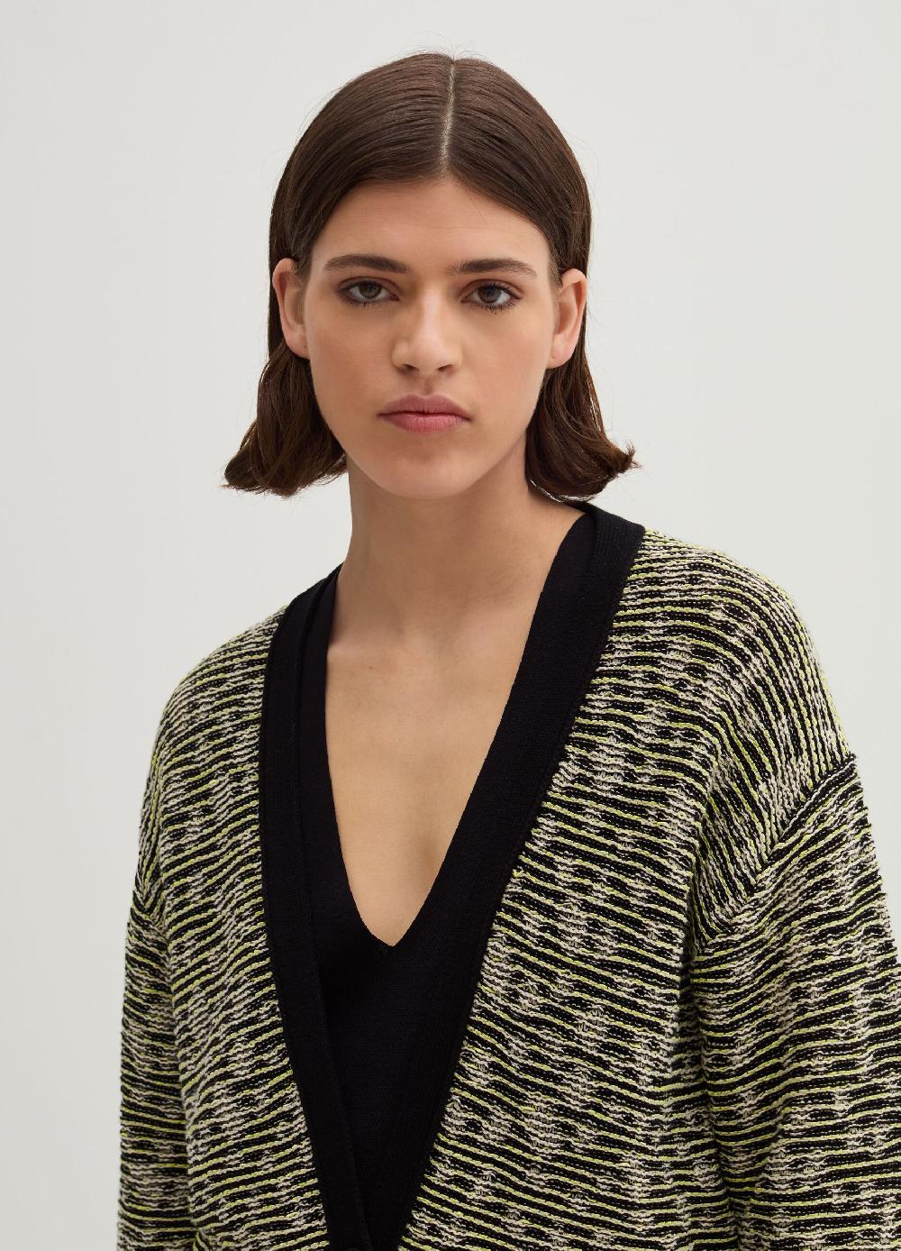 Stefanel Cardigan jacquard con scollo a V Nuova