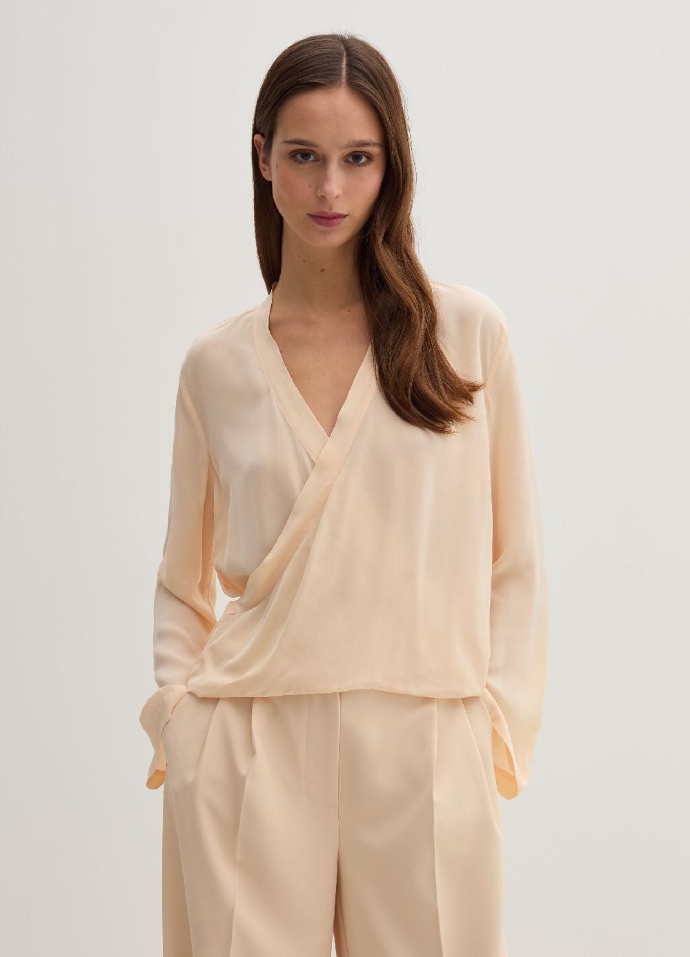Stefanel Blusa in crêpe de chine scollo con incrocio Italy