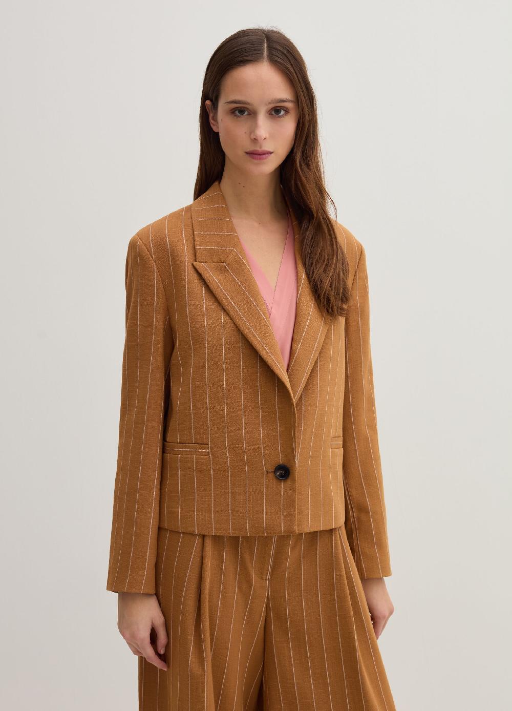 Stefanel Blazer cropped gessato monopetto Nuovo