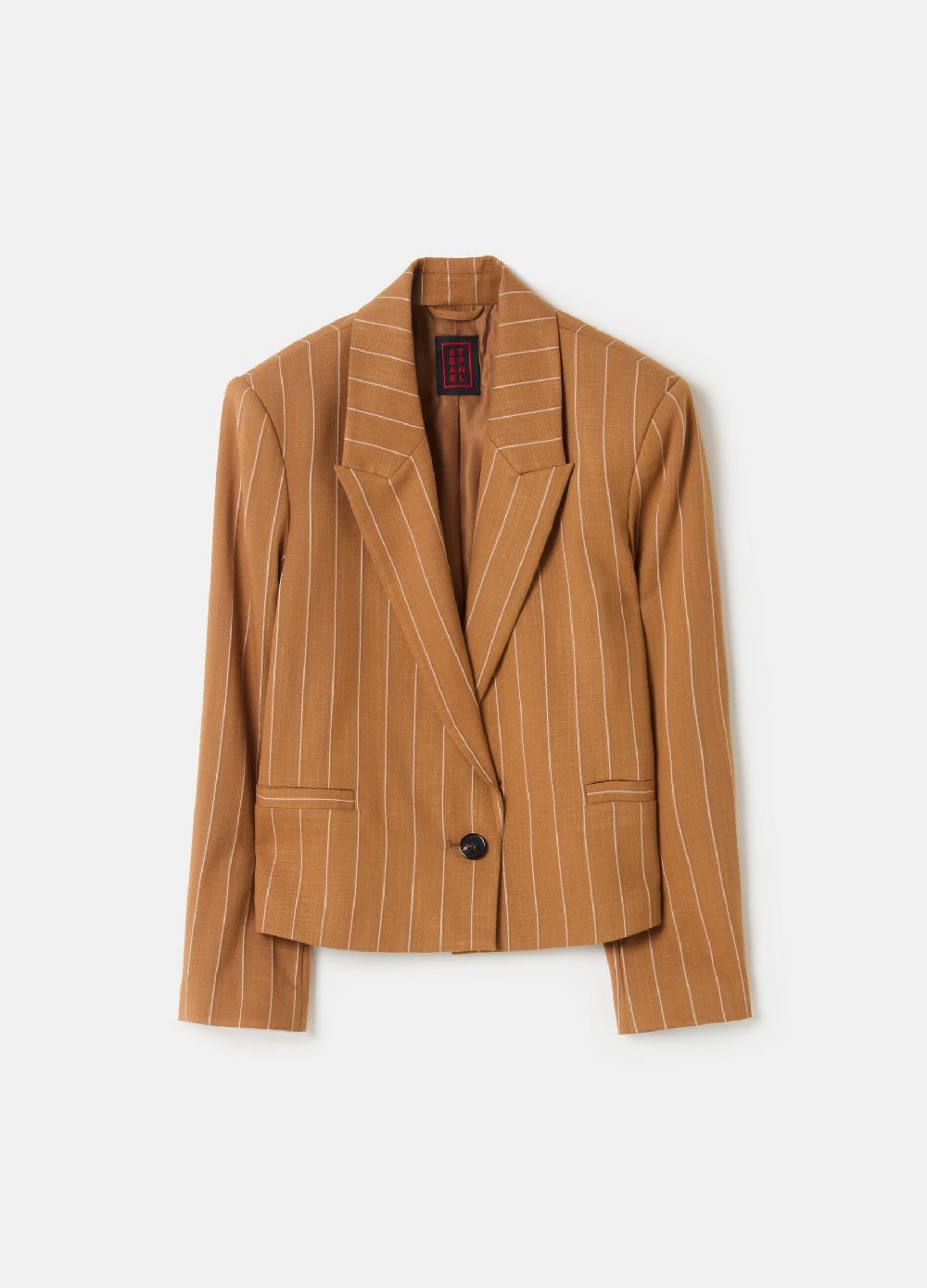 Stefanel Blazer cropped gessato monopetto Nuovo