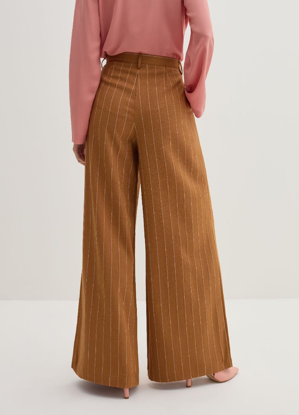 Stefanel Pantalone wide leg gessato Qualità