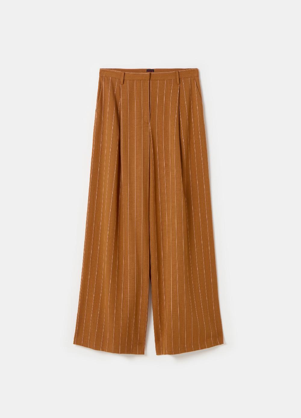 Stefanel Pantalone wide leg gessato Qualità