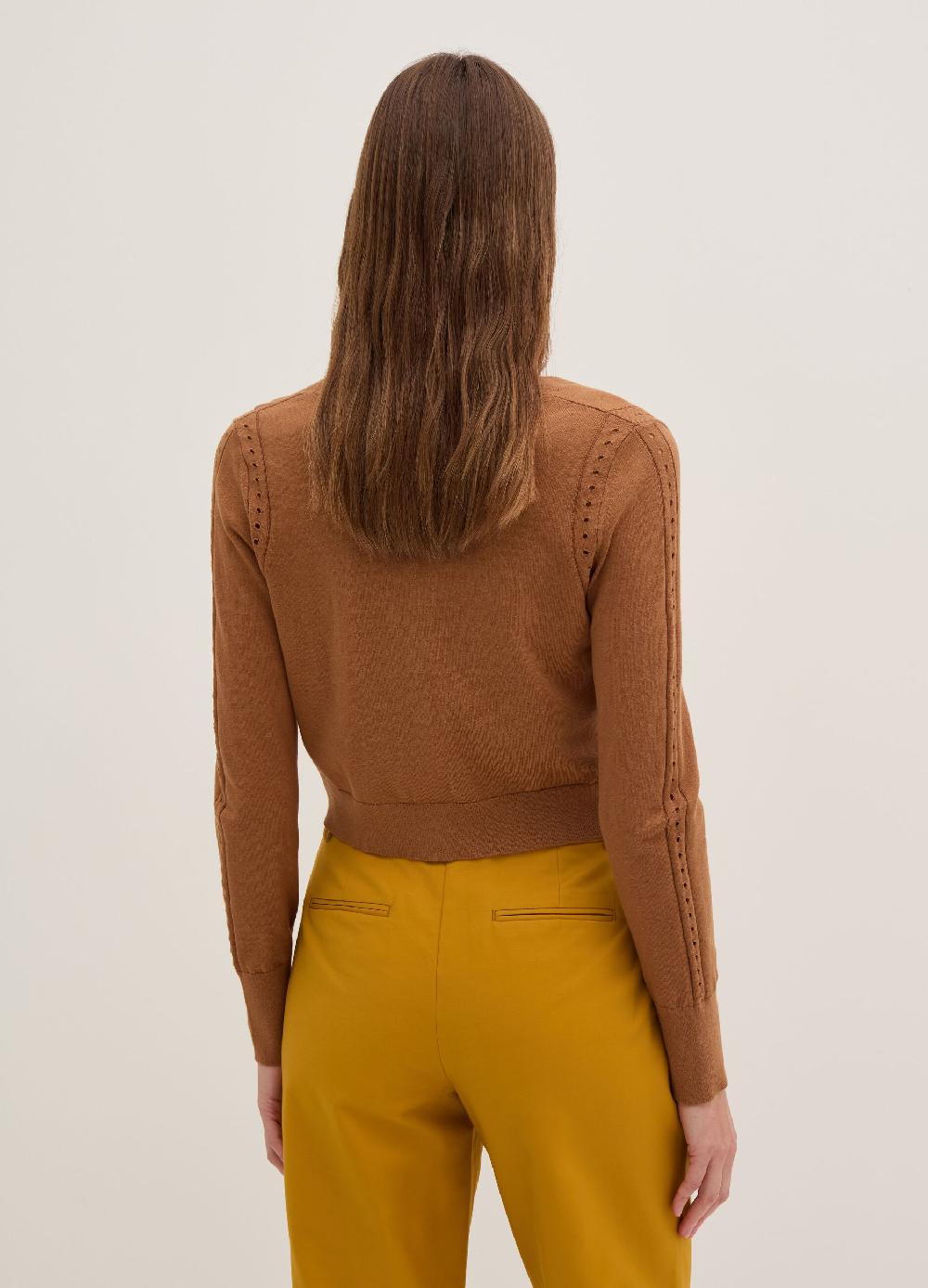 Stefanel Cardigan con dettagli traforati scollo a V Convenienza