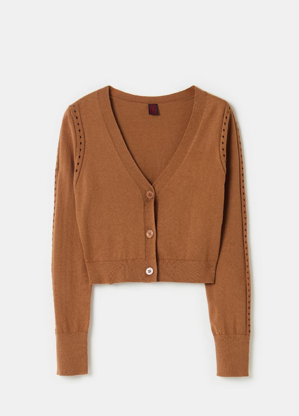 Stefanel Cardigan con dettagli traforati scollo a V Convenienza