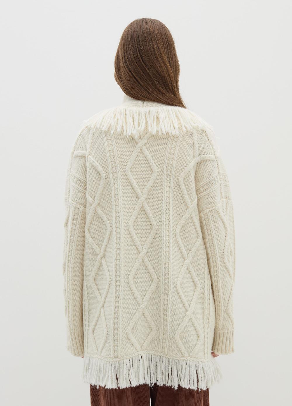 Stefanel Cardigan a rombi con frange In Vendita