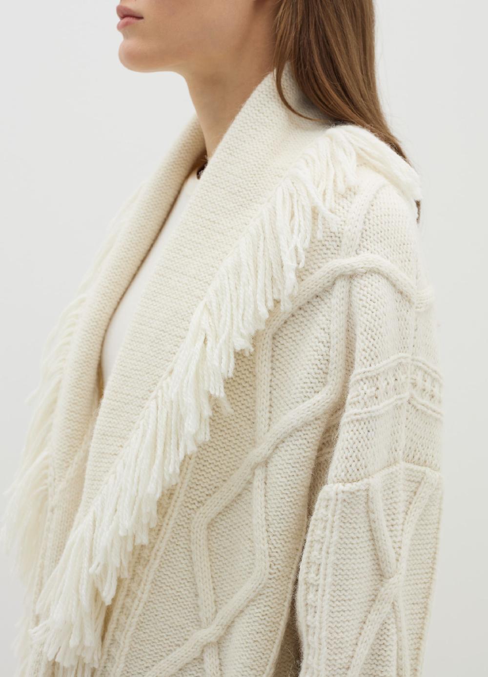 Stefanel Cardigan a rombi con frange In Vendita