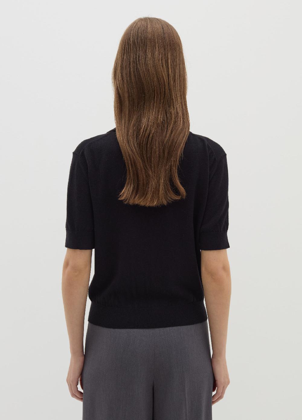 Stefanel Maglia in lana e seta con scollo a polo Hotsell
