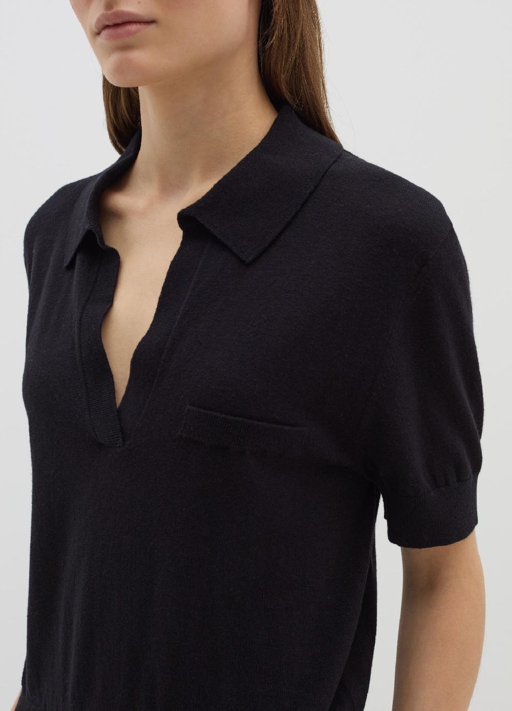 Stefanel Maglia in lana e seta con scollo a polo Hotsell