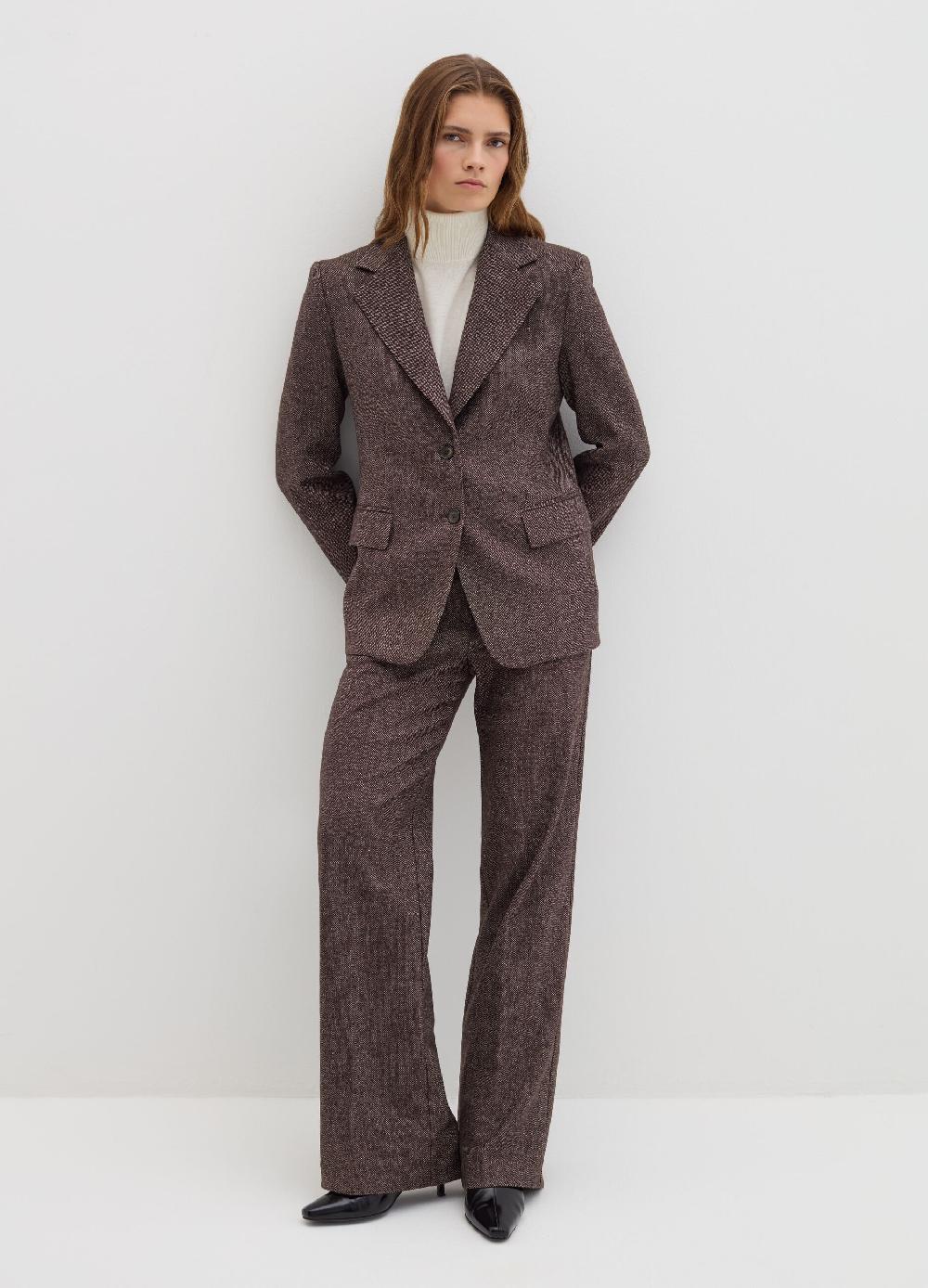 Stefanel Pantalone palazzo in tweed In Saldo