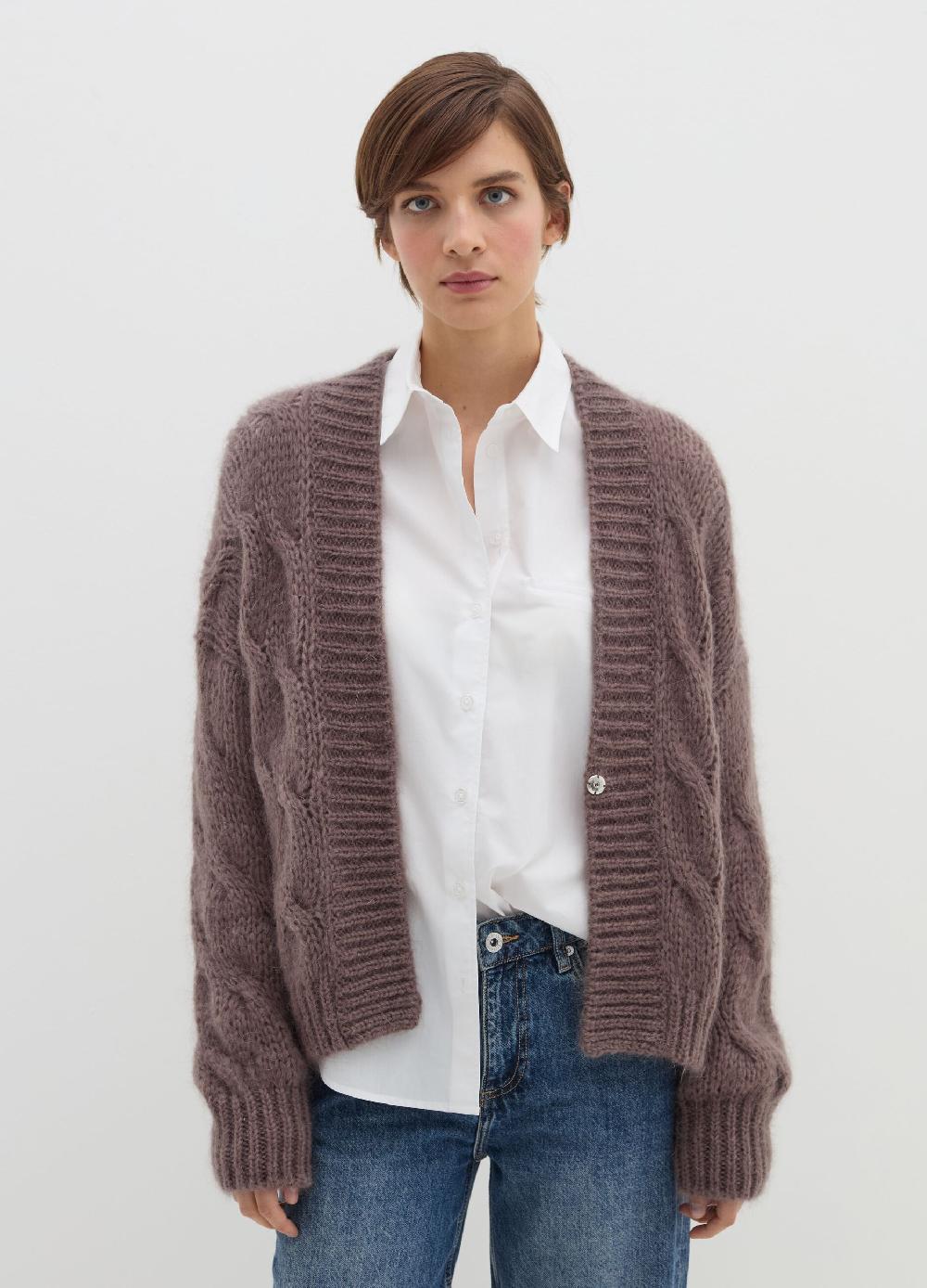 Stefanel Cardigan oversize a treccia con scollo a V Pezzi Unici