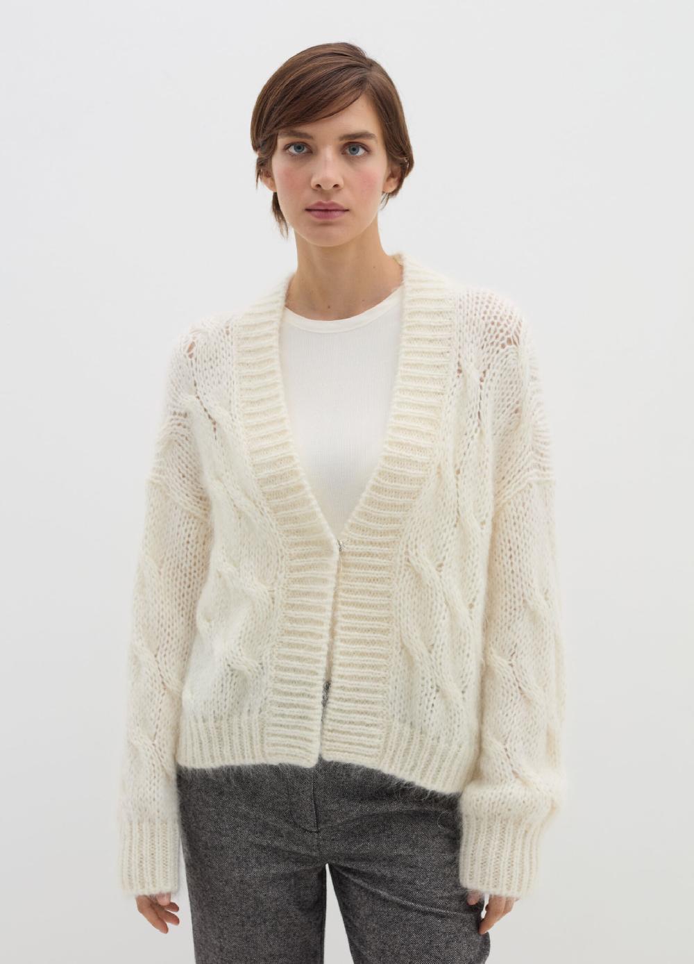 Stefanel Cardigan oversize a treccia con scollo a V Soddisfazione Garantita