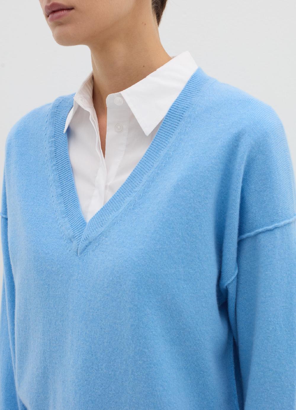 Stefanel Pullover in lana viscosa e cashmere con scollo a V Fino Al -60%