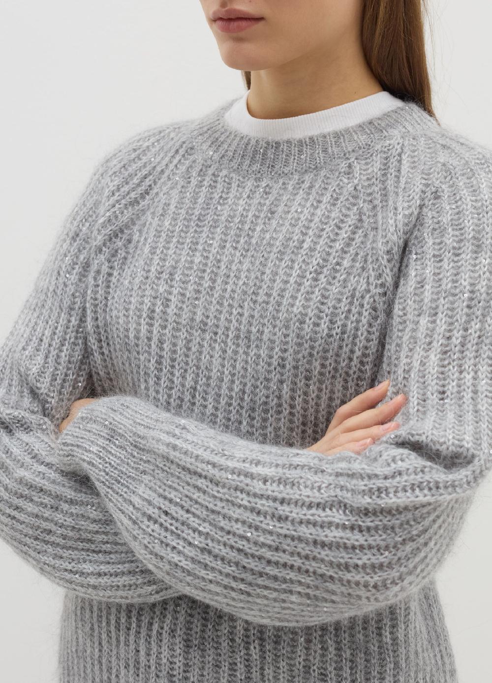 Stefanel Pullover a coste inglesi con micro paillettes Online