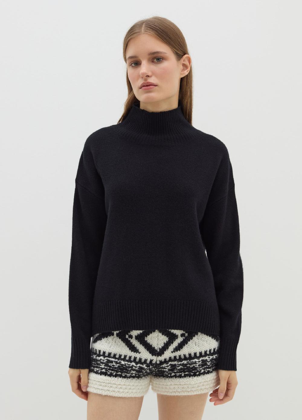 Stefanel Pullover mock neck in lana cardata In Vendita