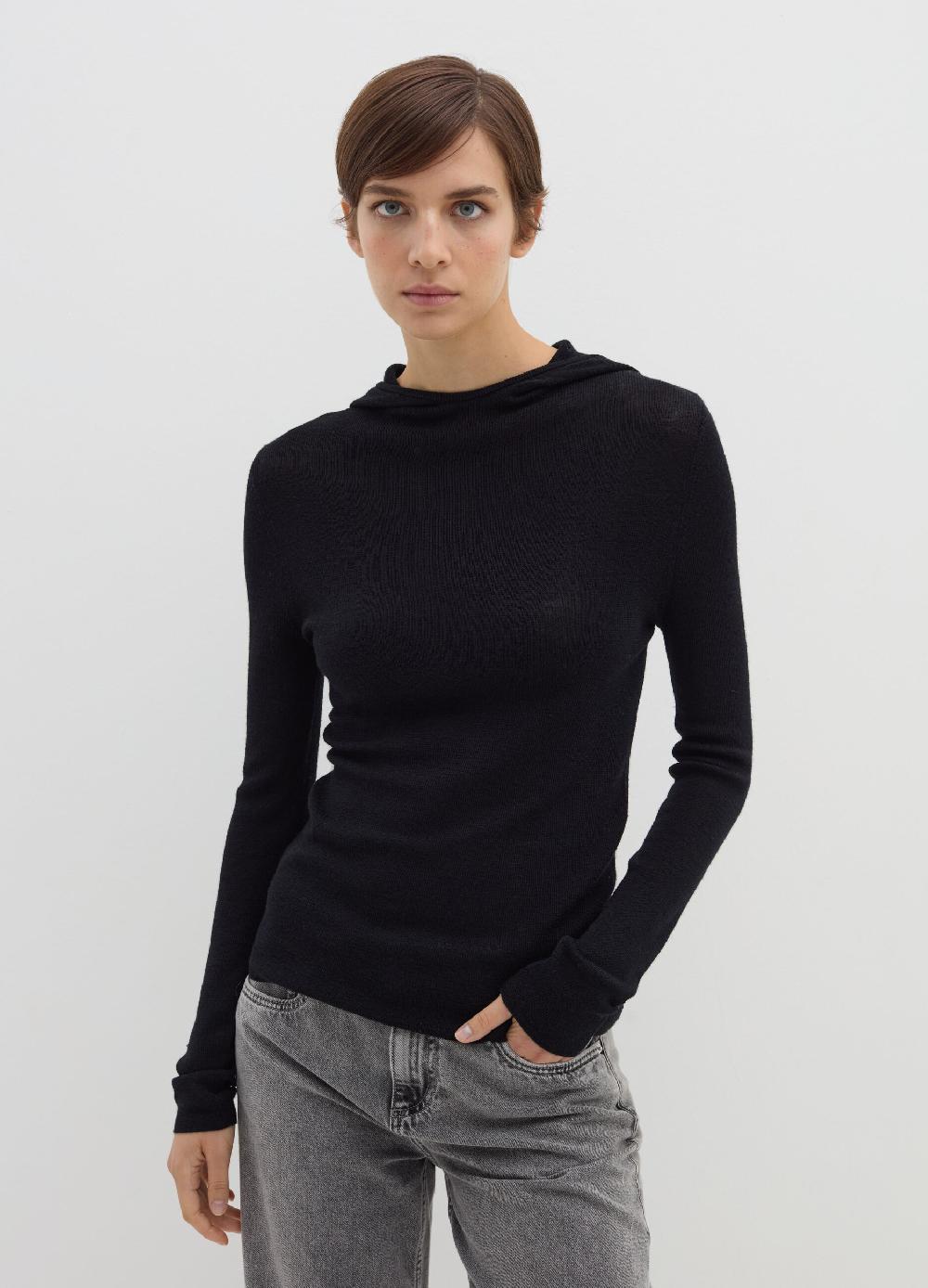 Stefanel Maglia in lana e seta con cappuccio Hotsell