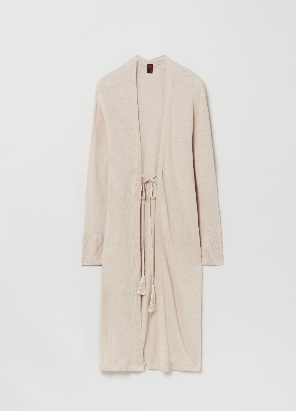Stefanel Cardigan lungo in lino Vendita Economica
