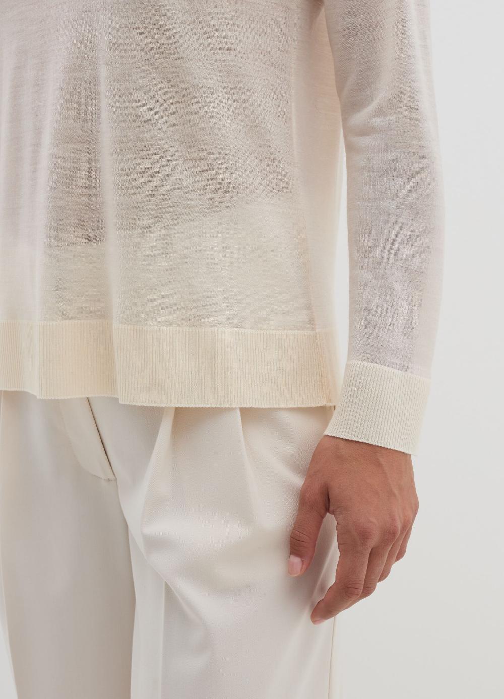 Stefanel Maglia a maniche lunghe in lana e Lyocell Saldi Di Fabbrica