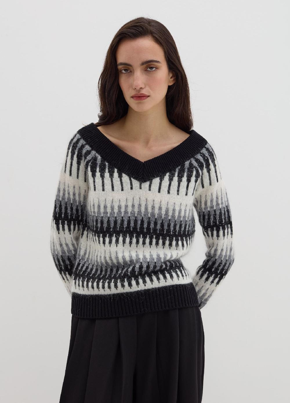 Stefanel Maglia jacquard con micro paillettes I Più Venduti
