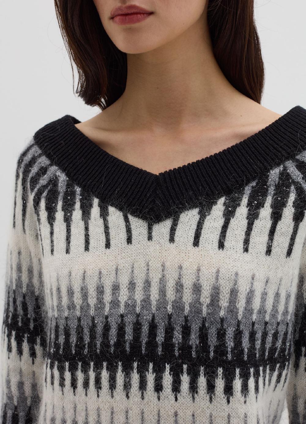 Stefanel Maglia jacquard con micro paillettes I Più Venduti
