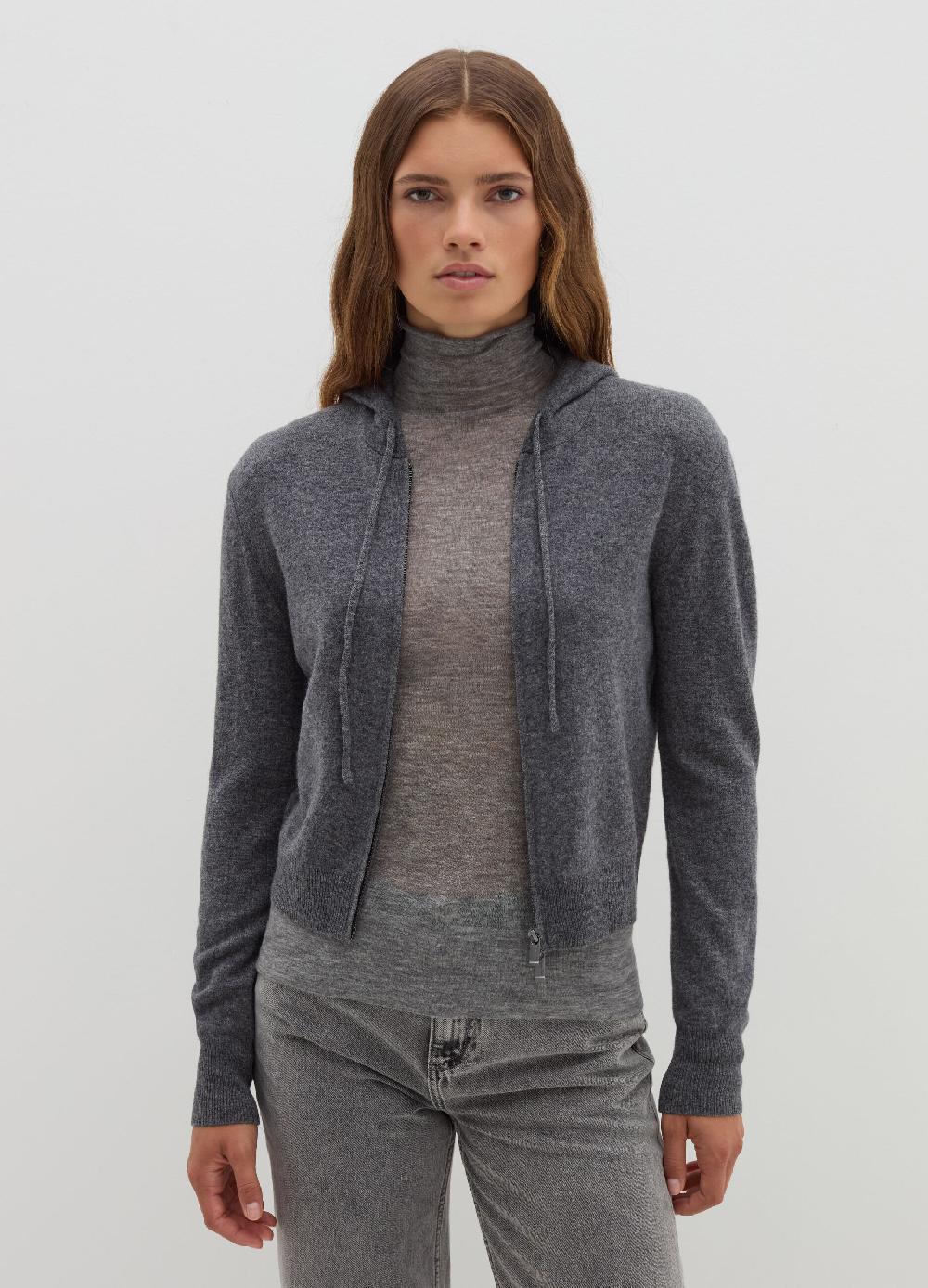 Stefanel Cardigan in lana e cashmere con cappuccio Online