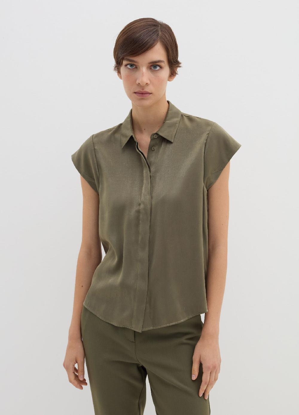Stefanel Camicia in viscosa a maniche corte Outlet