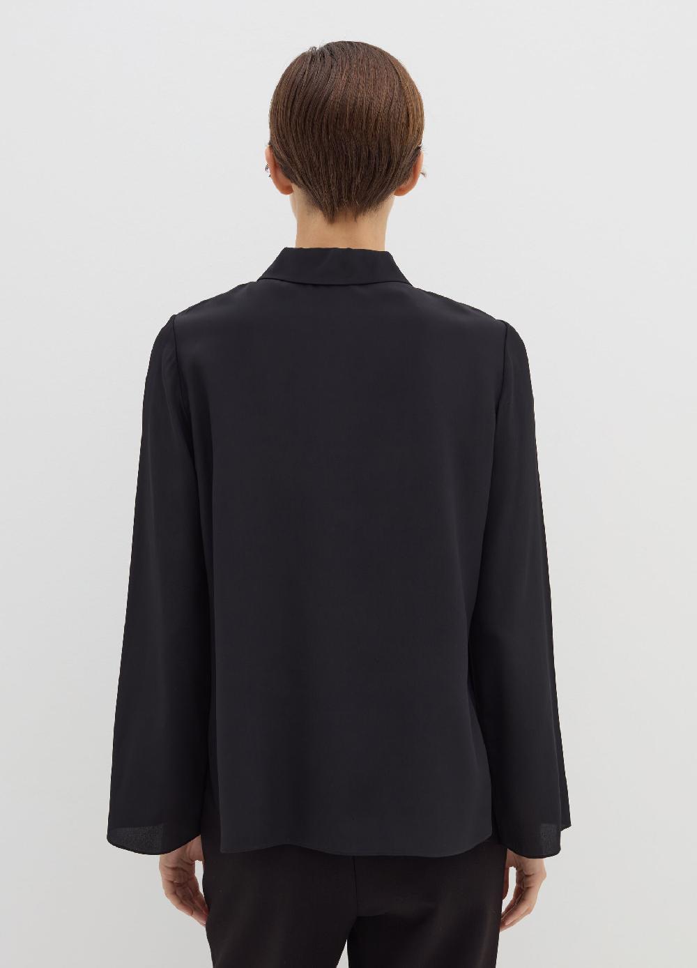 Stefanel Blusa in crêpe de chine con scollo a polo Vendite stagionali
