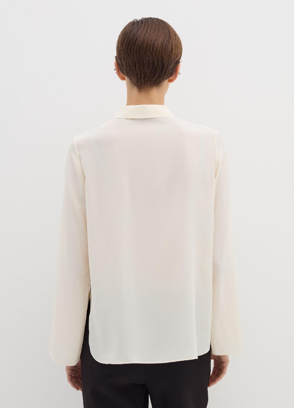 Stefanel Blusa in crêpe de chine con scollo a polo Vendita Calda