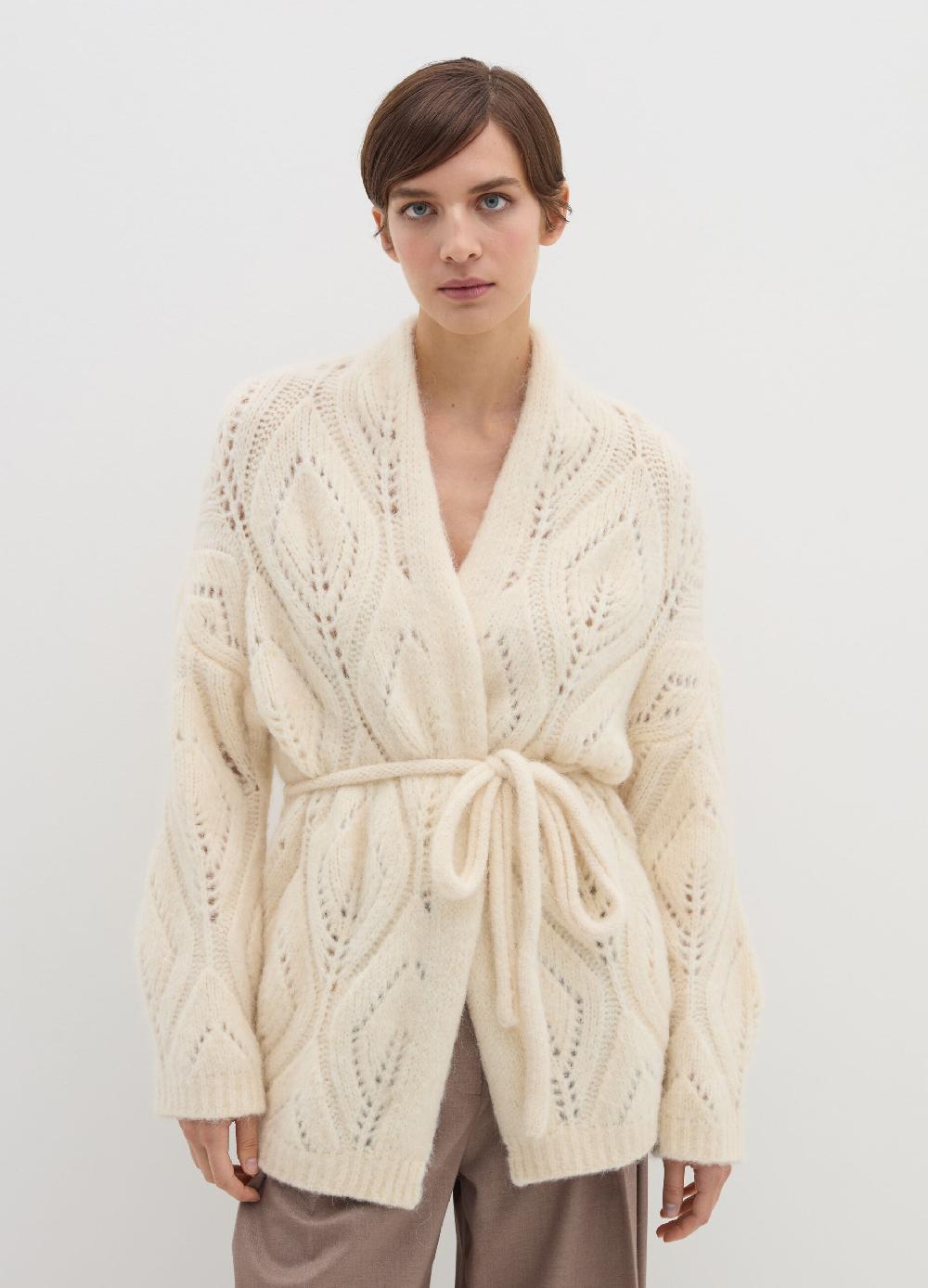 Stefanel Cardigan in alpaca con cintura Offerta natalizia