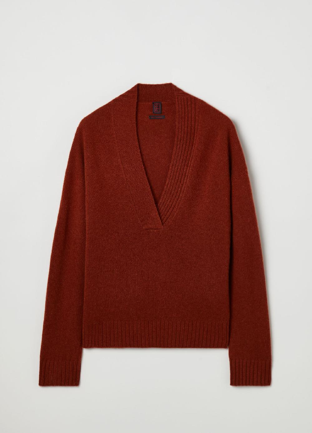 Stefanel Pullover in cashmere con scollo a V Vendite Flash
