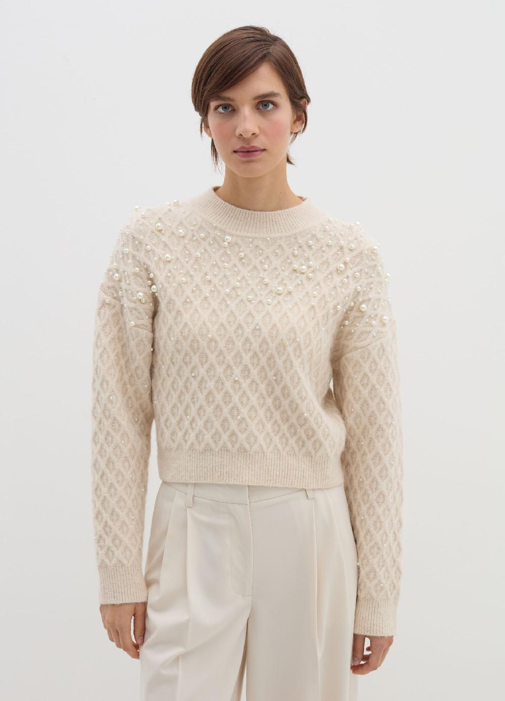 Stefanel Maglia a rombi con perle In Linea