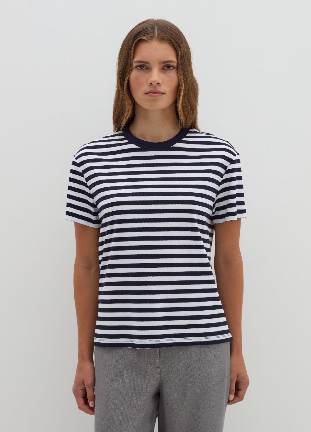 Stefanel T-shirt in jersey di cotone a righe Novità