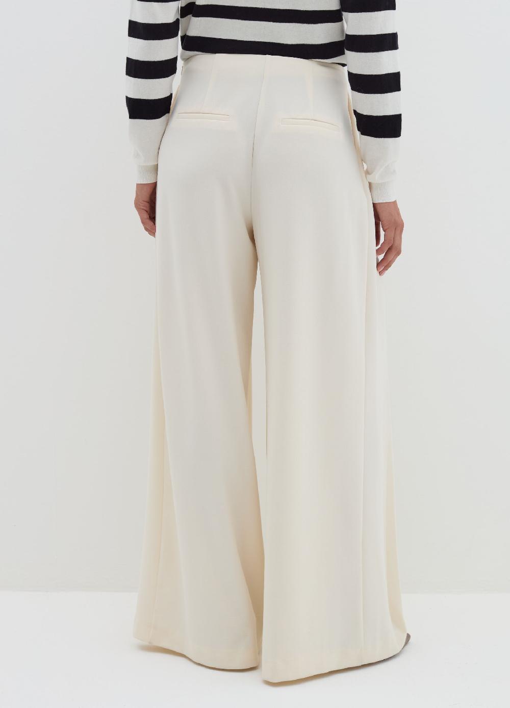 Stefanel Pantalone palazzo plisse in crêpe Sconto