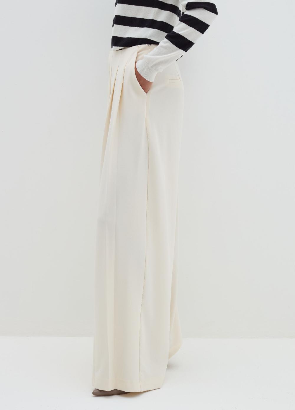 Stefanel Pantalone palazzo plisse in crêpe Sconto