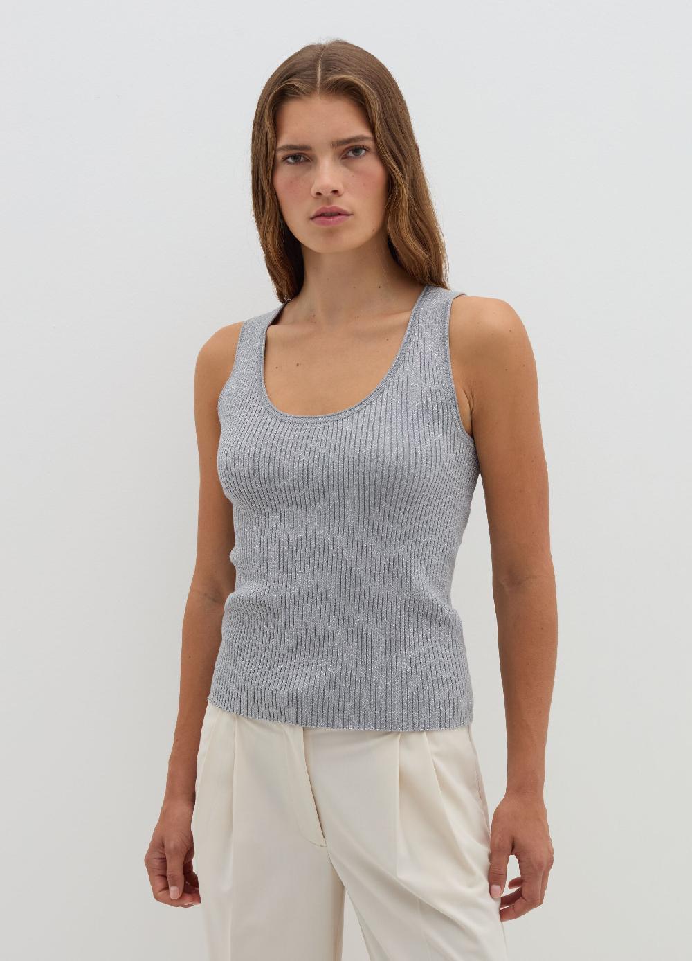Stefanel Tank top a costine con lurex Italy